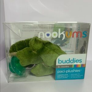 Nookums Green Alligator Crocodile Paci-Plushies Buddies